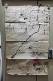 江苹画蝉子 （69x42㎝）江苹，号嘉士，祖籍广东番禺，1934年生于四川成都，少时秉承家学，从其父蜀中名家江梵众研习绘画，并得父好友张大千等名师指点。