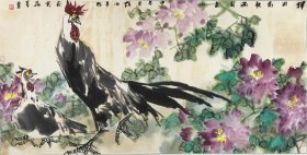 【当代国画名家，江苏省花鸟画研究会会长*赵治平老师】精品之作，四尺整张原裱镜片，品相如图！