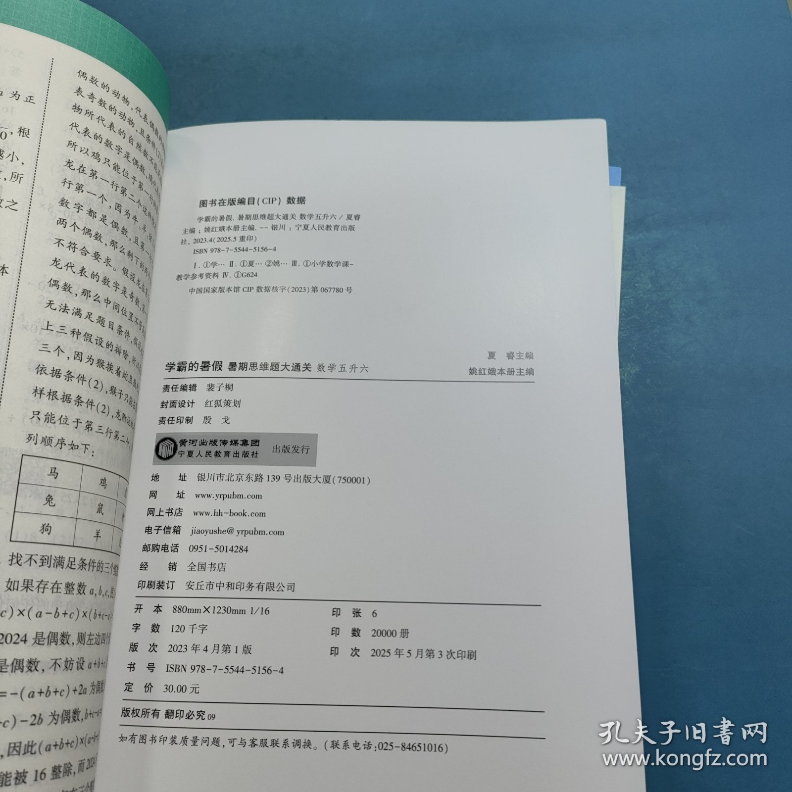 学霸的暑假暑期思维题大通关数学五升六