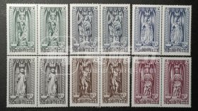 奥地利邮票，1969年维也纳斯蒂芬教堂雕塑邮票雕刻版6全，标价为1套价格