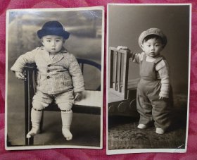 民国时期儿童老照片2枚