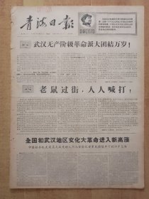 青海日报1967年7月30日（4开4版全）---人民日报社论《武汉无产阶级革命派大团结万岁！》丶《老鼠过街，人人喊打！》