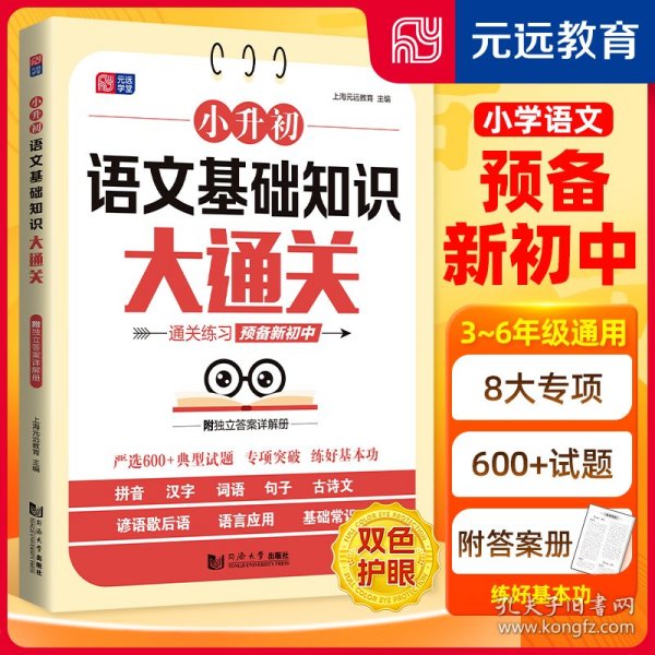 小升初 语文基础知识大通关 小学语文总复习 3～6年级语文专项训练 通关练习 预备新初中