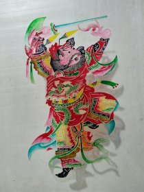 皮影静态皮影钟馗传统手工艺非物质文化遗产牛皮手工雕刻手工上色尺寸32×18厘米 标价就是卖价不包含画框图片中画框尺寸30×40厘米