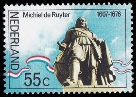 荷兰邮票 1976年 海军英雄鲁伊特尔上将逝世300年 1全新