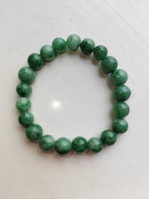 满色满绿翡翠圆珠手链