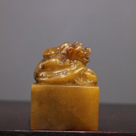 田黄石精雕·招财貔貅·老闲章