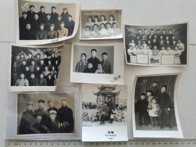 六七十年代老照片8张 牡丹江等地 集体合影（78年春节 56年结婚纪念 72年欢送当兵 80国营牡丹江站前 65田径大会荣誉纪念等）