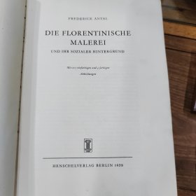 德文原版《佛罗伦萨的绘画》一厚册，安格尔著，160幅精美图，1958年出版，稀见