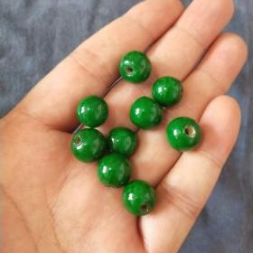 珠子 老珠子  琉璃  蜻蛙皮  9颗合售