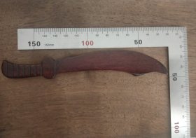 旧藏八九十年代硬木文房裁纸刀一把，长约15.5公分！裁宣纸写字画画等等