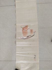 《18》水墨画一幅110cmx31cm  老画，回购画  古艺术手绘