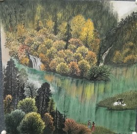 官布彩墨画作品4