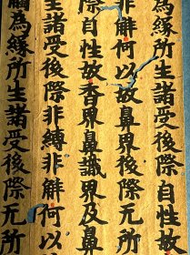 宋元刻经一纸 尺寸：长26.5cm，宽9.4cm。