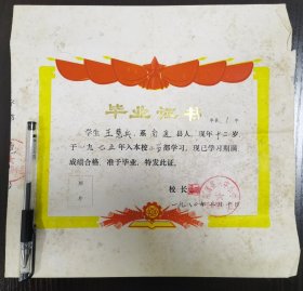 毕业证书，南通县兴中小学，D8
