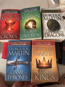 A Song of Ice and Fire ：A Game of Thrones，a Clash of Kings，a Storm of Swords，A Geast For Crows，A Dance With Dragons（五本合售）