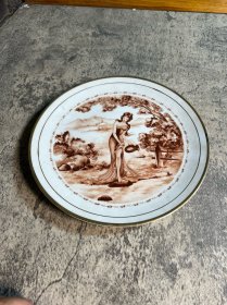 80年代，20厘米浇花女赏盘一块y