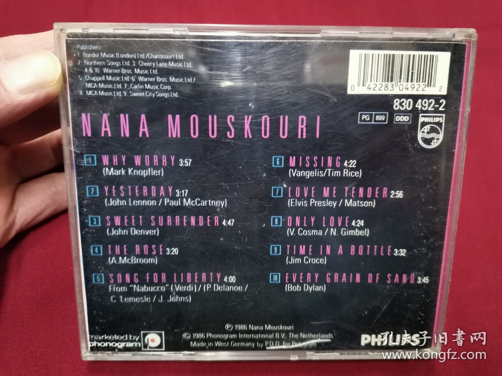 《NANAMOUSKOURI》PHILIPS音乐CD，碟片品好几乎无划痕！