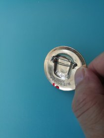 毛主席像章 “毛主席万岁 沈阳军区黑龙江生产建设兵团 ’背文‘”（正面图:毛主席头像放光芒 山水风景；背文：前已述）[规格尺寸：4*4cm]【北大荒知青 文 革 胸章 上山下乡纪念章 稀缺题材 收藏佳品；实物拍照 品质自鉴】
