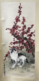 “江南猫王”陈莲涛晚年精品
《红梅花猫》立轴 画心82*36.5cm 旧签
看好下单不退货 品如图