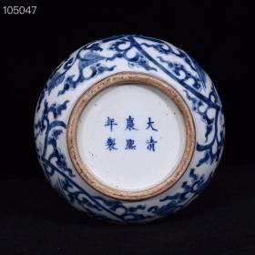 清康熙青花凤穿花卉纹花觚