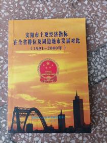 安阳市主要经济指标在全省排位及周边地市发展对比(1991--2000年)