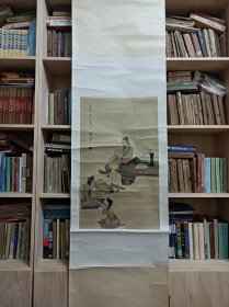 陈洪绶 手绘 花绫精裱旧裱立轴。画心精尺寸64乘38厘米。只包手绘，图物一致，售后 不退（麻烦）