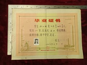 1979年上海市建东中学毕业证书，尺寸品相如图，60包邮。