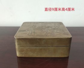 旧藏人物铜墨盒