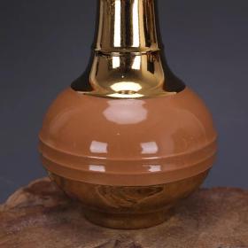 汝窑紫金釉描金炫纹赏瓶