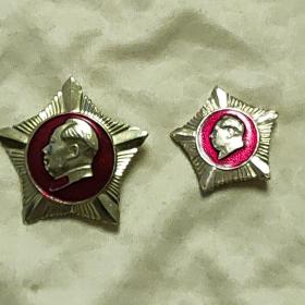 异形毛主席像章 五角星大小各一枚大的背面long live Chairman Mao，小的背面，中国南京（两枚合售）