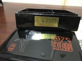 H-0108-02八十年代 漳州八宝印泥 福建福州脱胎漆盒装【一级贡品】景德镇龙纹印盒/乾隆年制四字篆书款/未使用品