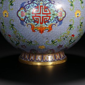 清代 铜胎掐丝珐琅缠枝花卉赏瓶