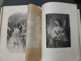 1850年份出版的钢版画作品集 1套3卷《FISHERS DRAWING ROOM SCRAP BOOK》