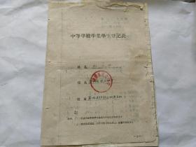 60年中等学校毕业学生登记表(内有照片及各种表格)