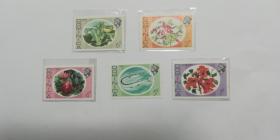 多米尼加共和国花卉邮票，一套5枚。