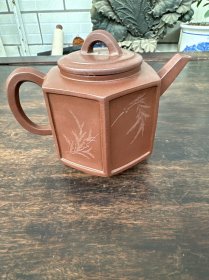 顾景州大师紫砂壶，全手工制作，六方壶身，尺寸如图