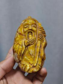 古玉，手把件，老玉雕。渔翁得利。