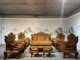 清代海南黄花梨沙发十二件套古董传世明清木器海黄老家具明代黄花梨木器