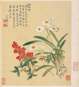 邹一桂 花卉八开 画芯尺寸：26x32cm ×8纸本   
馆藏级高清复刻微喷作品