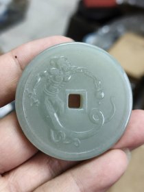 和田玉牌子，现代工，玉质不错