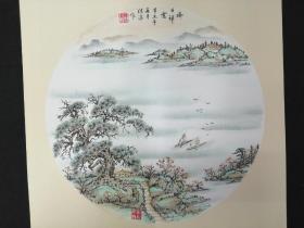 朱继青精品山水仿古卡纸作品