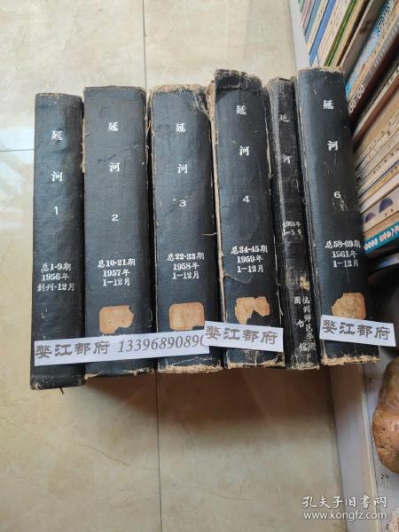延河  创刊号1956年-1961年精装合订6册 (缺1960年6月-12月) 有59年国庆特大号