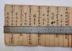 清代手抄本《祖传秘方》150余个祖传秘方，例如：小儿驚風方/膿耳方/治乳方/偏头疼方/治中风奇方/耳鸣良方/治痢疾方/治小孩七風/下胎衣咒/耳豆底于方/三白散糊药方/産前产後风方/女人小便不通方/蛇頭丁方/瘩止疼方/皮汗方/水腫方/風药方/风狗咬方/澜角止頭牙方/铁砂入肉方/又治針方治针入肉方/闪腰盆氣方/水火湯傷方/疔毒神方/竹木刺入肉方/吞针方/筋骨麻木方等150余个神效奇方，非常珍贵。