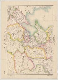 古地图1921 北支那全图 日本绘。纸本大小103.82*141.45厘米。宣纸艺术微喷复制。