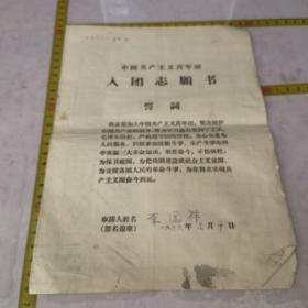 1966南通县青年团入团志愿书