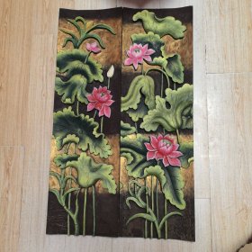 荷花木雕板子