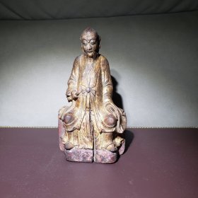 清代金漆木雕老子木造像或紫阳真人（个人意见）（2024051501）