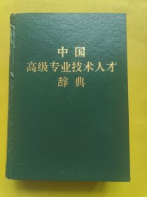 中国高级专业技术人才辞典 上 一版一印