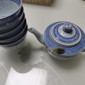 景德镇茶壶茶杯 一壶五杯